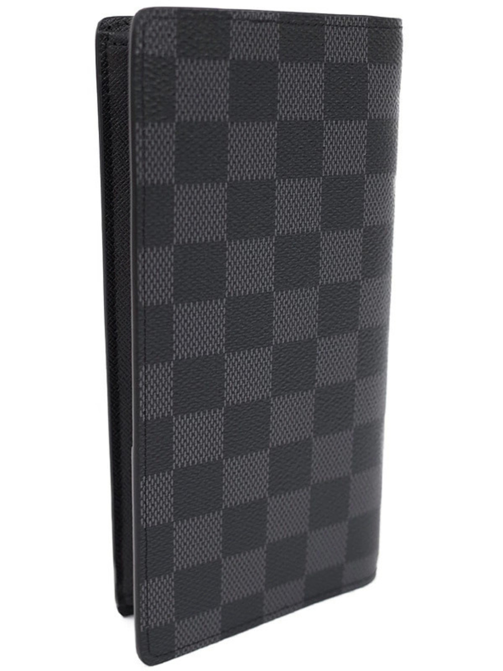 Louis Vuitton Graphite Long Wallet Brazza Portefeuille Bi fold Damier Black